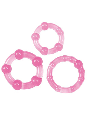 Timeless Stud Cock Rings (3 pcs, Pink) - Toyz4Lovers