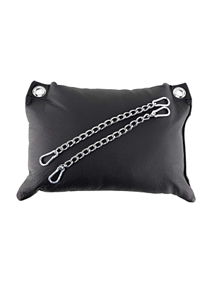 Black Genuine Leather Pillow by Kinksters
