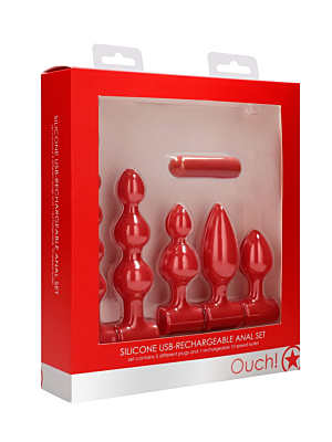 Ouch Red Silicone Anal Set