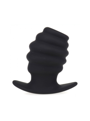 Hollowing Out Silicone Tunnel Butt Plug 10 x 6 cm - Black