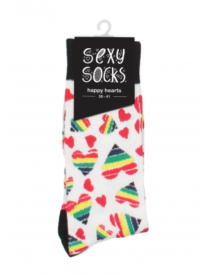 Happy Hearts - Colorful Cotton Spandex Socks