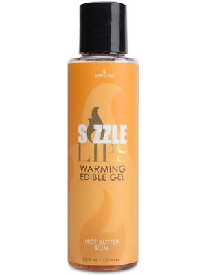Sizzle Lips Warming Edible Erotic Gel 125 ml (Butter Rum) - Sensuva