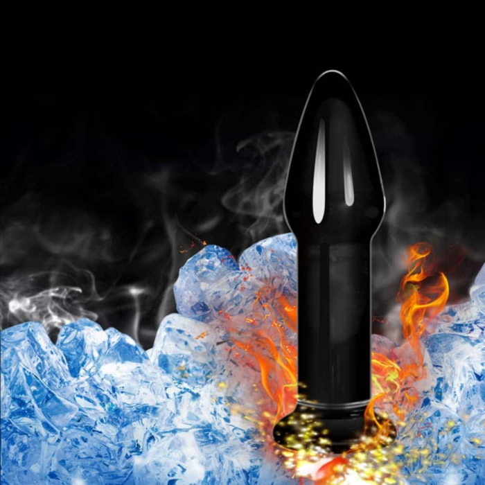 Glass Romance Butt Plug 12 cm (Black) - Lovetoy Glass Romance Butt Plug 12 cm (Black) - Lovetoy