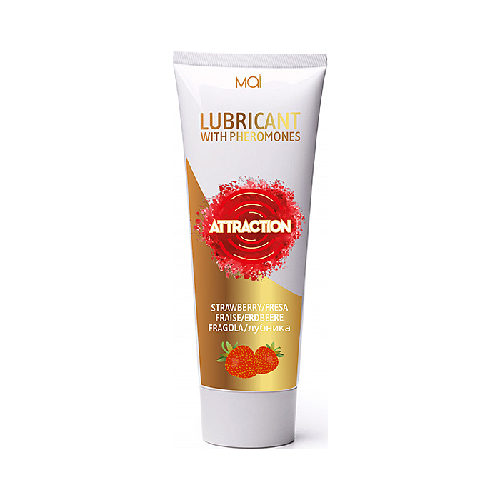 Attraction Mai Lubricant with Pheromones 75 ml - Strawberry - Flavoured Lube