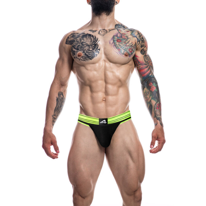 Jockstrap Rugby Black-Yellow Neon