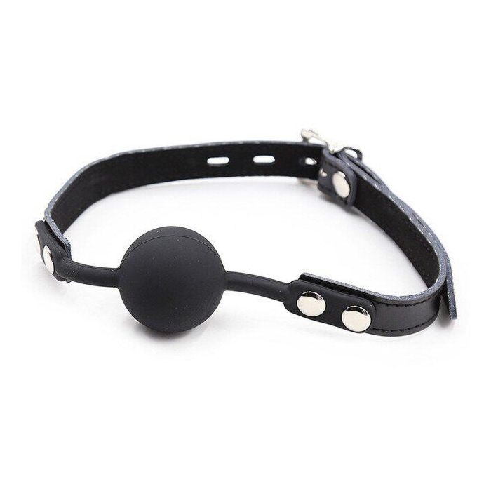 Glamor Mouth Gag with Silicone Ball - Black Glamor Mouth Gag with Silicone Ball - Black
