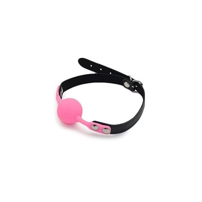 Mouth Gag with Silicone Ball, Pink/Black Mouth Gag with Silicone Ball, Pink/Black
