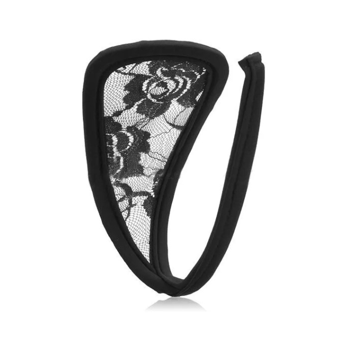 Strapless Bikini, Transparent Floral Lace, Black, S-L