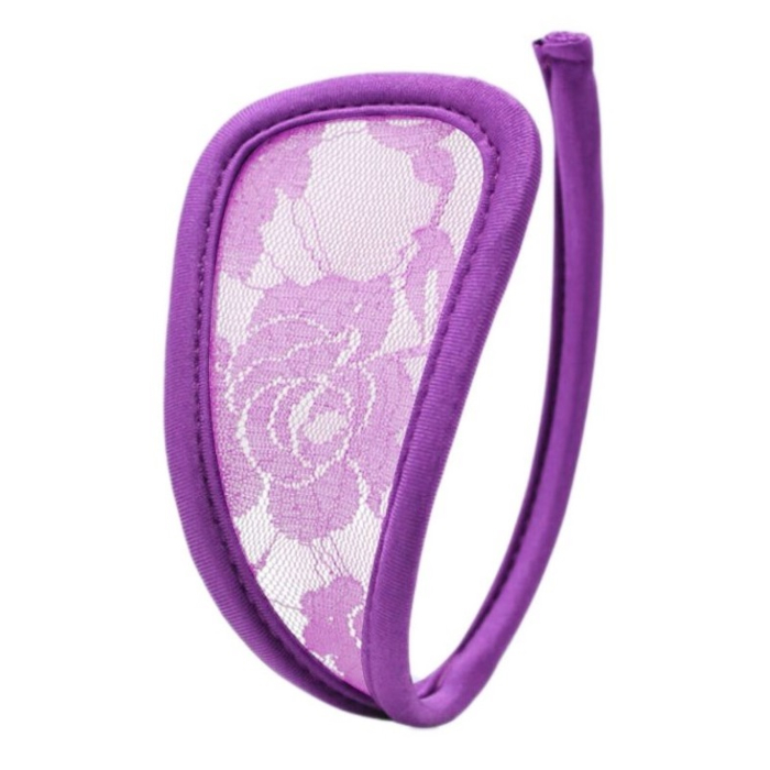 Strapless Bikini, Transparent Floral Lace, Purple, S-L Strapless Bikini, Transparent Floral Lace, Purple, S-L