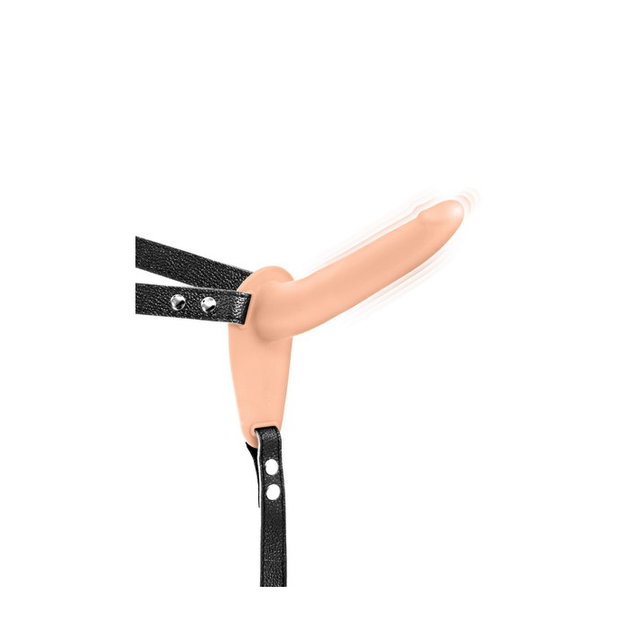 Simple Strap-On Belt with Dildo Vibrator (Skin) - Fetish Tentation - Rechargeable Simple Strap-On Belt with Dildo Vibrator (Skin) - Fetish Tentation - Rechargeable