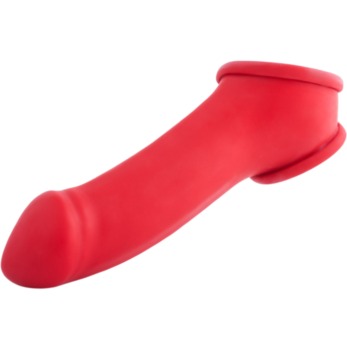 Latex Penis Sleeve Erik 13 cm - Red - Cock Extender Latex Penis Sleeve Erik 13 cm - Red - Cock Extender