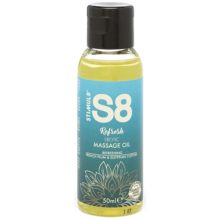S8 Massage Oil French Plum & Egyptian Cotton 50ml - Erotic Gel