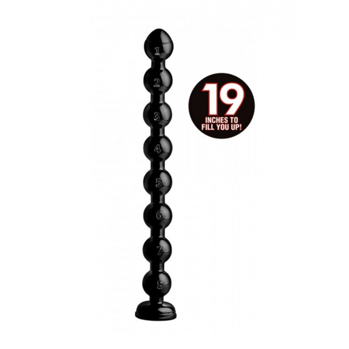 Hosed Beaded Anal Snake Πρωκτικό Dildo σε Μαύρο χρώμα 50cm