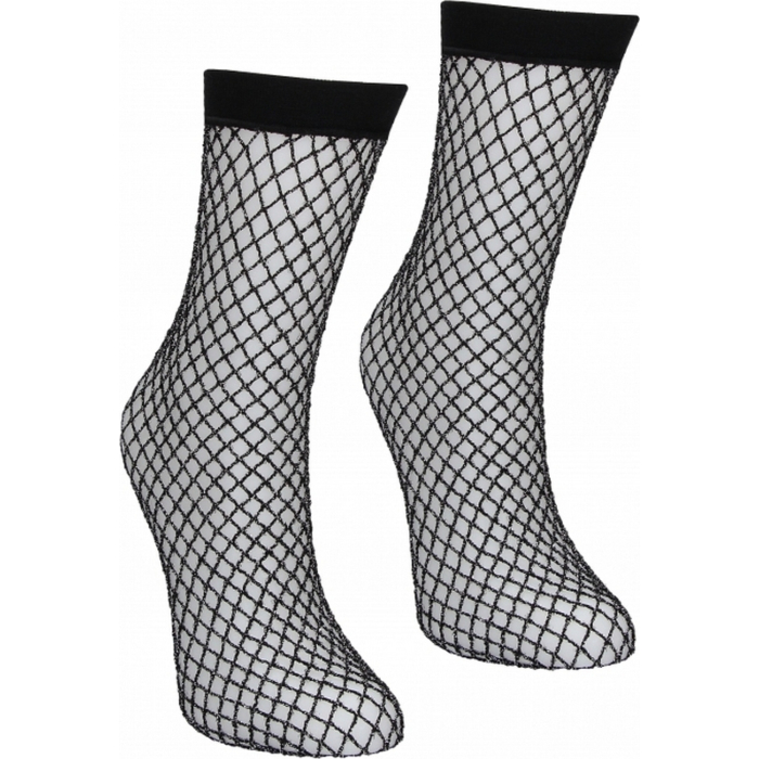 Dreamgirl Glitter fishnet socks Black
