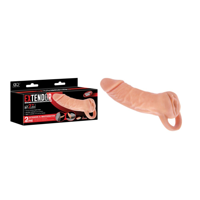 EXTENDOR 7" TPR 2 IN 1 EXTENDER & MASTURBATOR
