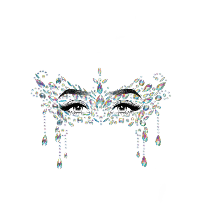 Masquerade Face Jewel Sticker - White Masquerade Face Jewel Sticker - White