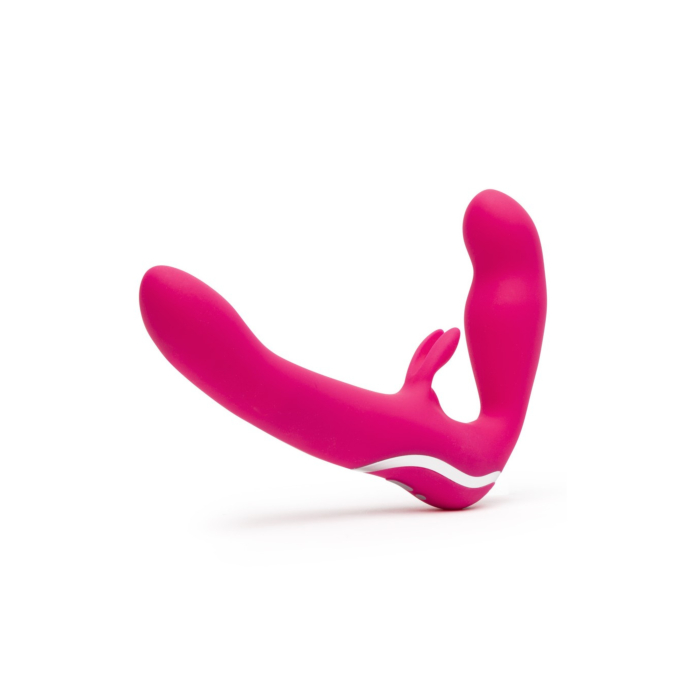 HAPPY RABBIT STRAPLESS STRAP ON RABBIT VIBE PINK