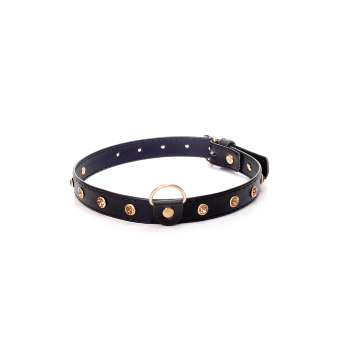 Fetish BDSM Collar with Gold Crystals Fetish BDSM Collar with Gold Crystals