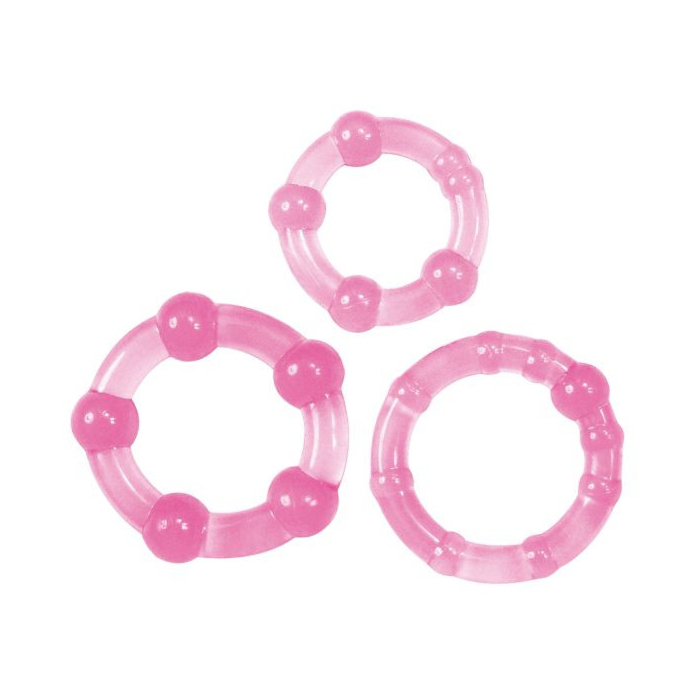 Timeless Stud Cock Rings (3 pcs, Pink) - Toyz4Lovers