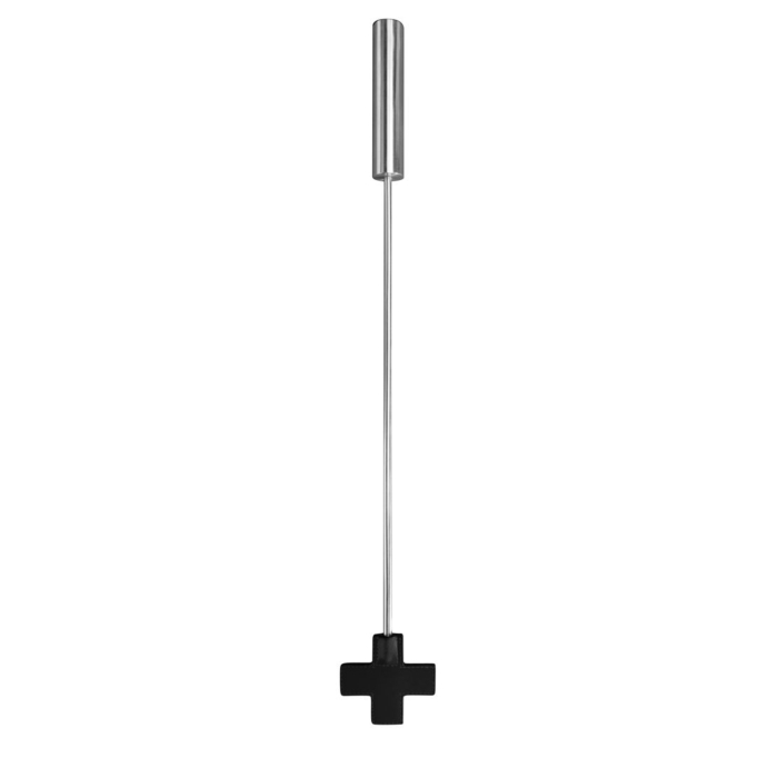 Leather Cross Tipped Crop - Black Leather Cross Tipped Crop - Black