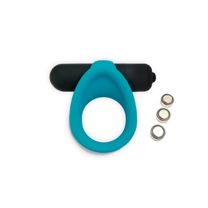 Penis Ring with Vibrations Silicone Blue Mokko Toys