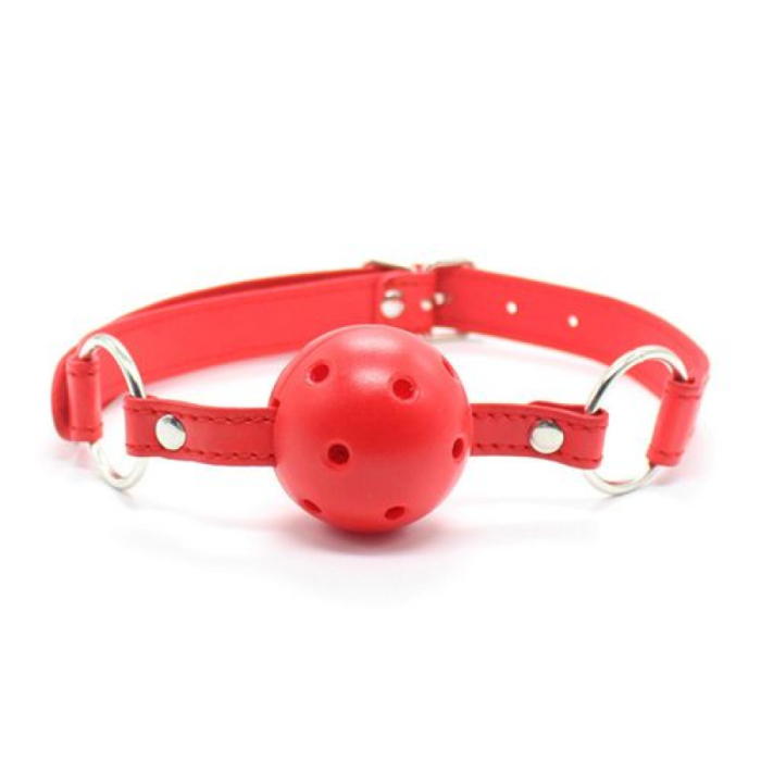 Μπίλια για το στόμα με τρύπες -Ball Gag κόκκινο Μπίλια για το στόμα με τρύπες -Ball Gag κόκκινο