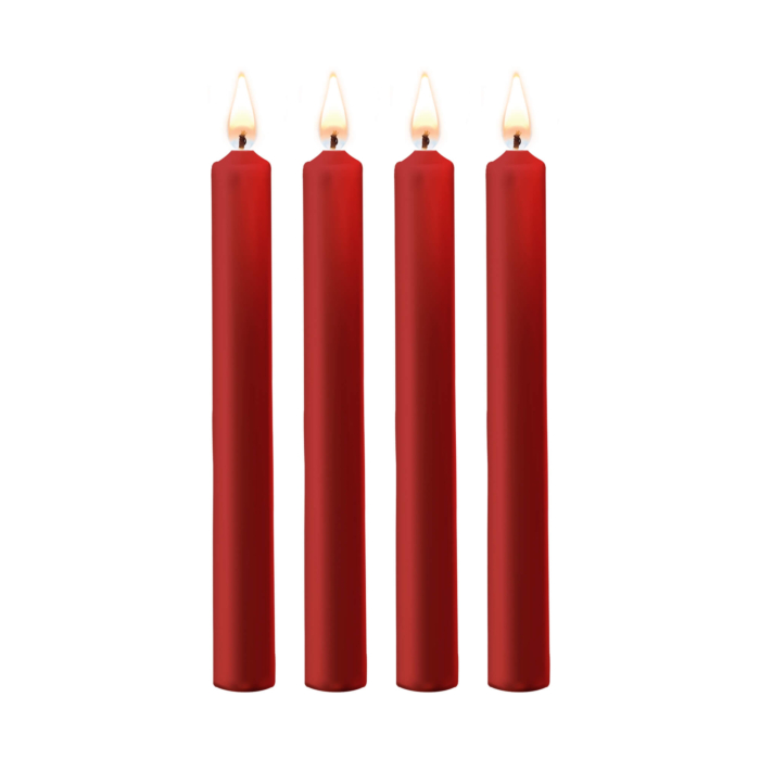Teasing Wax Candles Large - Parafin - 4-pack - Red Teasing Wax Candles Large - Parafin - 4-pack - Red