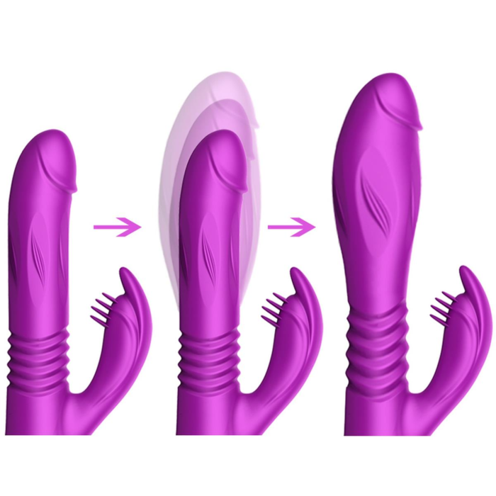 Expanding Rabbit Vibrator with Thrusting Function