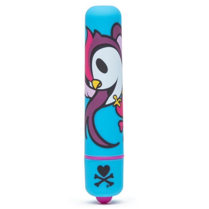 TOKIDOKI SINGLE SPEED MINI BULLET VIBRATOR BLUE SKULL BIRD